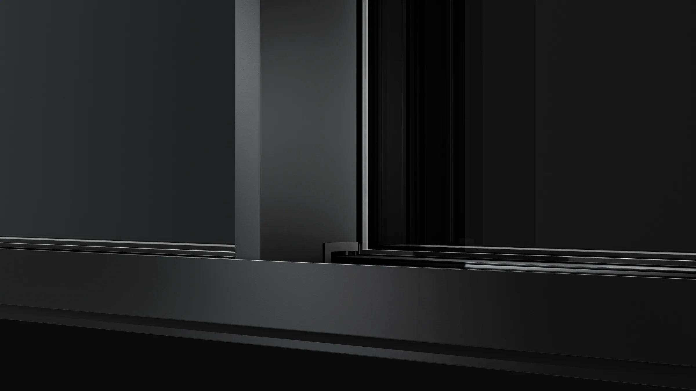 Corredera minimalista de aluminio en una vivienda contemporánea