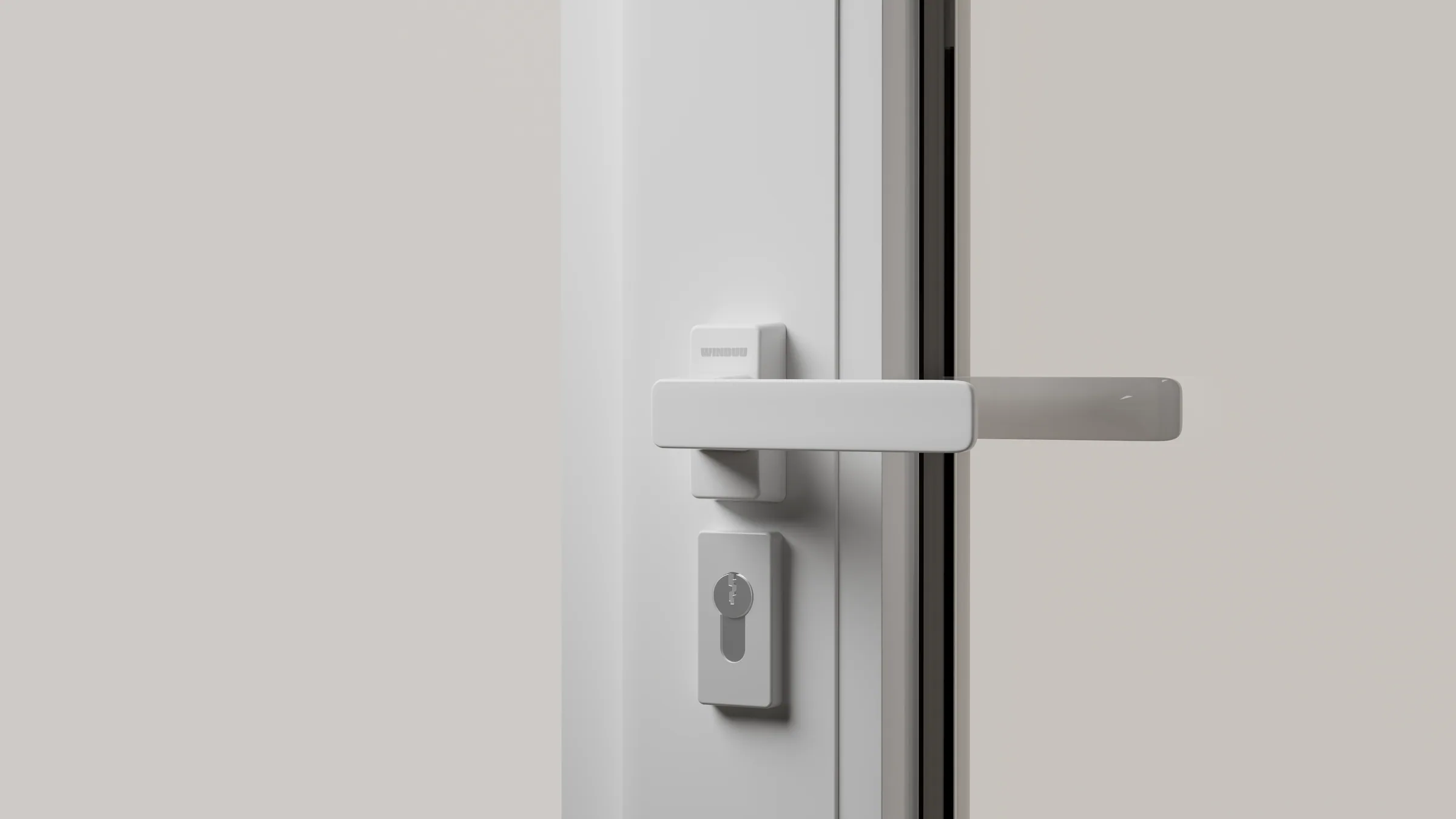 Detalle de la puerta de entrada de PVC WPEP