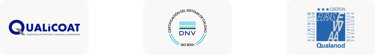 Sellos Qualicoat, DNV (ISO) y Qualanod de calidad del lacado y anodizado del aluminio