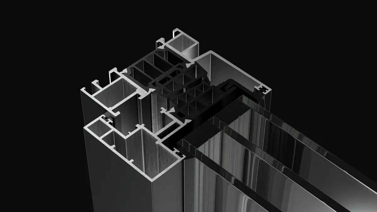 Perfil de aluminio Winduu, vista de sección