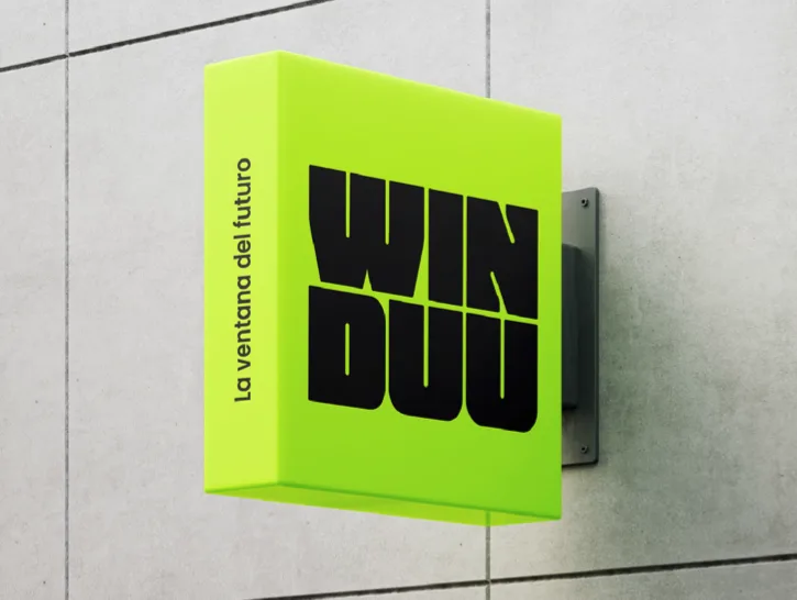 Rótulo exterior de una tienda Winduu